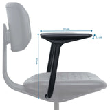 Disegno tecnico del Bracciolo TOP WORK B - A con larghezza 23 cm e altezza 32 cm di hjh OFFICE