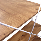 Superficie in legno e montanti in metallo bianco della scrivania Easy Up3 in aspetto rovere di hjh LIVING
