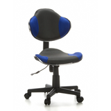 Sedia girevole per bambini KIDDY GTI-2 grigio-blu con schienale in rete e base a cinque ruote di hjh OFFICE – vista a 360° (vista frontale 20°)