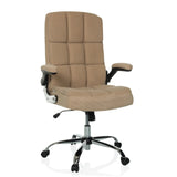 Poltrona Home Office RELAX WD 100 beige con rivestimento in velluto a coste e base a cinque ruote di MyBuero – vista a 360° (vista frontale 15°)