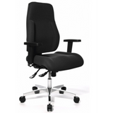 Sedia da ufficio professionale P91 AL.G3 nera con braccioli e base a cinque ruote di Topstar – vista a 360° (vista frontale 0°)