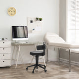 Sgabello girevole TOP WORK FLEX PU nero con rivestimento in ecopelle e cinque rotelle di hjh OFFICE