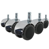 5x ROLO LUX 10mm/50mm Pavimenti duri - Rotelle per Sedia 