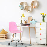 Sedia girevole per bambini FANCY II in rosa con base cromata e rotelle di hjh OFFICE
