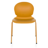 Sedia a quattro gambe T36 VI gialla con scocca della seduta arrotondata e schienale di hjh OFFICE – vista a 360° (vista frontale 0°)