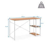 Disegno tecnico della scrivania Easy Up2 con una larghezza di 120 cm e un'altezza di 75 cm di hjh LIVING