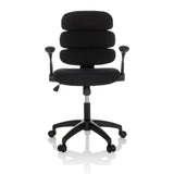 Sedia girevole per bambini KID ERGOLINO B nera con schienale imbottito e base a cinque ruote di hjh OFFICE – vista a 360° (vista frontale 0°)
