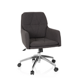 Sedia Home Office SHAKE 350 grigio scuro con motivo trapuntato e base a cinque ruote di hjh OFFICE – vista a 360° (vista frontale 20°)