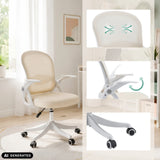 Sedia Home Office Naluro beige con schienale traspirante e base a rotelle di hjh OFFICE (immagine generata dall’IA)