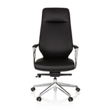 Poltrona professionale VELVET nera con braccioli e base a cinque ruote di hjh OFFICE – vista a 360° (vista frontale 0°)