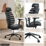 Sedia da ufficio professionale ERGO LINE II PRO nera in pelle con braccioli regolabili di hjh OFFICE (immagine generata dall’IA)