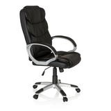 Poltrona Home Office RELAX BY155 nera con braccioli e base a cinque ruote di MyBuero – vista a 360° (vista frontale a tre quarti 60°)