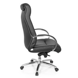 Sedia girevole XXL G 600 nera con braccioli e base a cinque ruote di hjh OFFICE – vista a 360° (profilo laterale 100°)