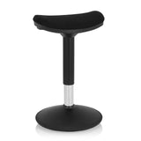 Ausilio per la posizione eretta BALANCE SIT I B nero con seduta curva e base rotonda di hjh OFFICE – vista a 360° (vista frontale 20°)
