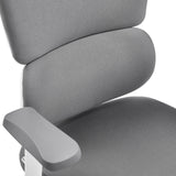 Rivestimento in tessuto grigio e bracciolo della sedia da ufficio professionale Ergomy WF 2 con struttura bianca di hjh OFFICE