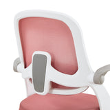 Retro dello schienale in rete rosa con telaio bianco della sedia girevole per bambini Kiddy Smart Step di hjh OFFICE