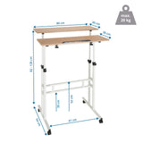 Disegno tecnico della Scrivania in piedi WORKSTATION I di 80 × 61 cm con una portata di 20 kg di hjh OFFICE