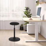 Ausilio per la posizione eretta BALANCE SIT nero con seduta rotonda e base di hjh OFFICE