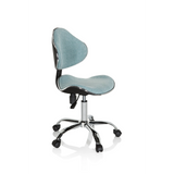Sedia girevole per bambini KIDDY GTI-3 verde menta con struttura in metallo lucido e base a cinque ruote di hjh OFFICE – vista a 360° (vista frontale a tre quarti 60°)