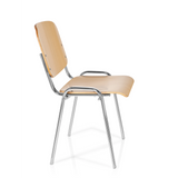 Vierfußstuhl XT 600 C H in Buche mit Gestell aus Chrom von hjh OFFICE – 360-Grad-Ansicht (Seitenprofil 80°)