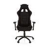 Schwarzer Gamingstuhl GAME FORCE mit Stoffbezug, weißen Ziernähten und Armlehnen von hjh OFFICE