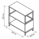 Disegno tecnico del mobile basso FlexWall con 800 × 400 mm di hjh OFFICE PRO
