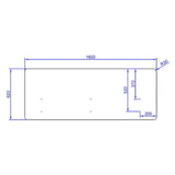 Disegno tecnico del Divisorio per scrivania FLEXMIUT D 160 con 160 x 62 cm di hjh OFFICE