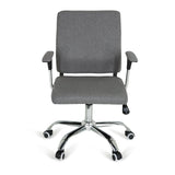 Poltrona Home Office CHARLES I grigio scuro con braccioli e base a cinque ruote di hjh OFFICE – vista a 360° (vista frontale 0°)