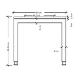 Disegno tecnico della scrivania JAVA 16 S con larghezza di 80 cm e altezza di 68-76 cm di hjh OFFICE PRO