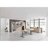Scrivania regolabile in altezza XTRA XB 2E GG in rovere rustico, dimensioni 200 × 100 cm di hjh OFFICE PRO