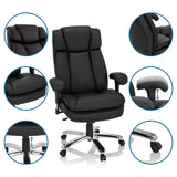 Sedia girevole BUILDER XXL I in ecopelle nera con braccioli regolabili di hjh OFFICE