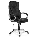 Sedia da gaming RELAX WB100 nera con schienale imbottito e base a cinque ruote di MyBuero – vista a 360° (vista frontale a tre quarti 40°)