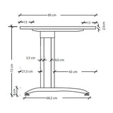 Disegno tecnico della scrivania BELA 82 S con larghezza di 80 cm e altezza di 72 cm di hjh OFFICE PRO