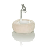 Supporto per cellulare e tablet COMFILAP II beige con cuscinetto ad anello in peluche di hjh OFFICE – vista a 360° (profilo laterale 72°)