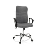 Sedia Home Office ARTON 40 grigia con braccioli e base lucida a cinque ruote di hjh OFFICE – vista a 360° (vista frontale 20°)