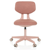 Sedia girevole per bambini KID COLORE rosa con superfici imbottite e base a cinque ruote di hjh OFFICE – vista a 360° (vista frontale 0°)