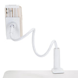 Braccio a collo di cigno flessibile del supporto per cellulare e tablet FLEXMOBI I in bianco di hjh OFFICE