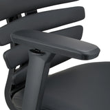 Bracciolo della sedia da ufficio professionale ERGO LINE II PRO in pelle nera di hjh OFFICE