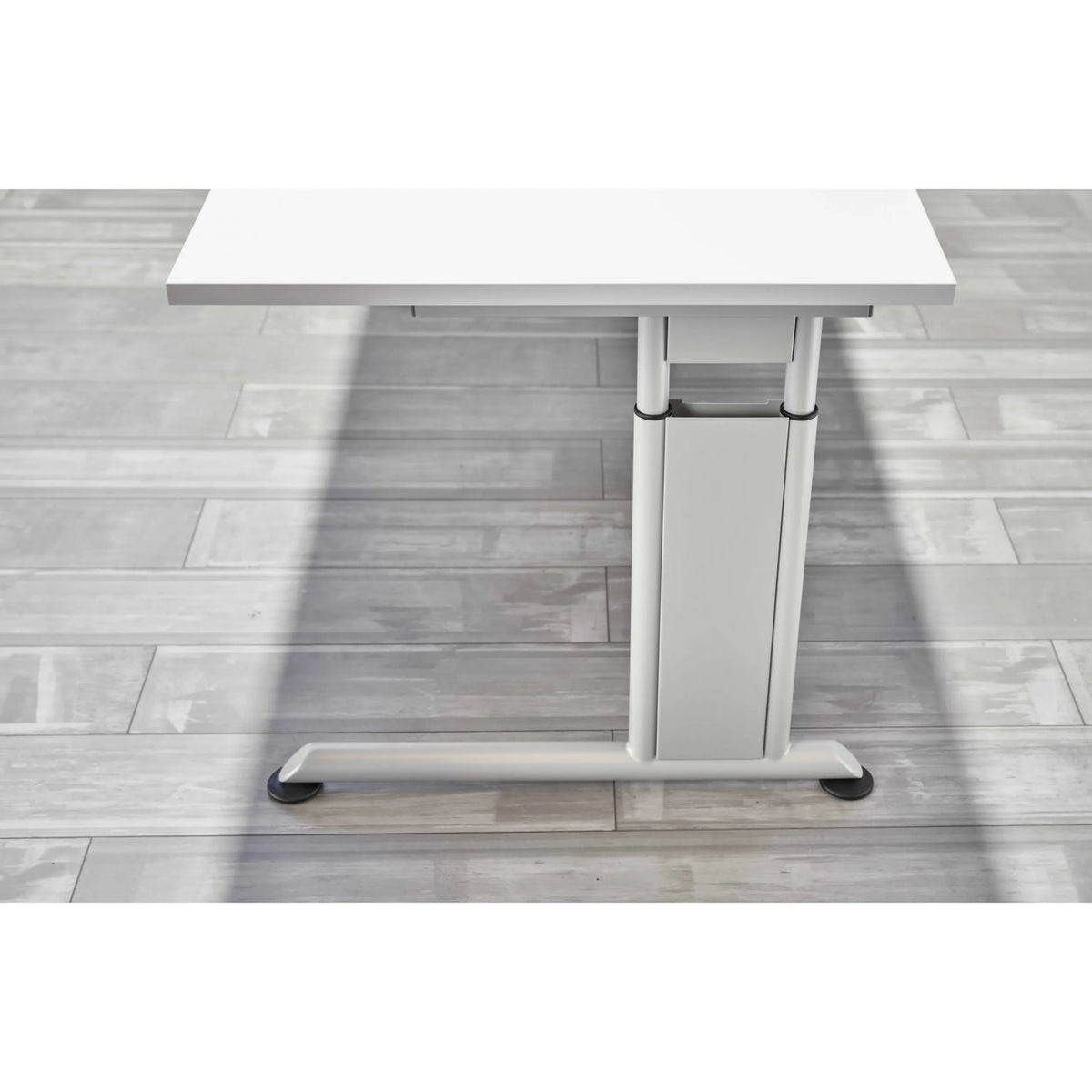 Base regolabile in altezza della scrivania ZENO 19 S in grigio e argento di hjh OFFICE PRO