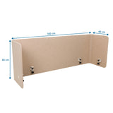 Disegno tecnico del Divisorio per scrivania FLEXMIUT U con 160 × 60 cm di hjh OFFICE