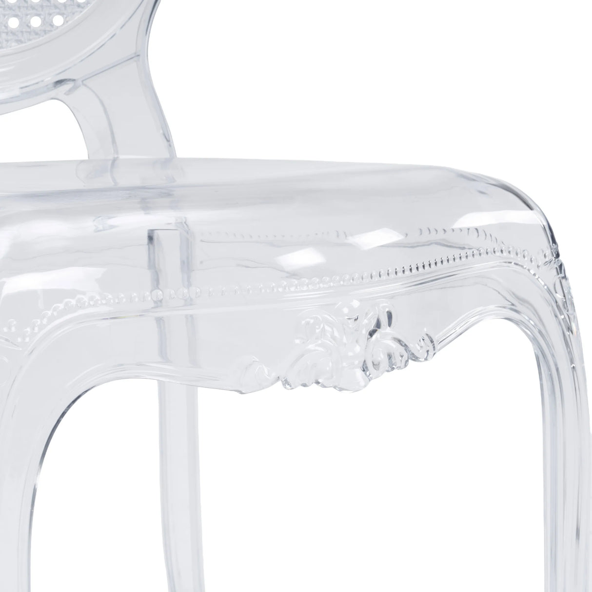 Struttura in plastica trasparente con ornamenti della Sedia a quattro gambe CRISTALIO di hjh LIVING