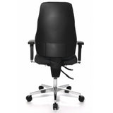Vista posteriore della Sedia da ufficio professionale P91 AL.G3 in nero con base a stella lucidata di Topstar