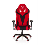 Sedia da gaming PROMOTER II rossa e nera con braccioli e base a cinque ruote di hjh OFFICE – vista a 360° (vista frontale 0°)