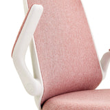 Bracciolo bianco e rivestimento in tessuto rosa della Sedia girevole per bambini Swivelo di hjh OFFICE