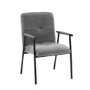Grauer Polstersessel Lifea Flex mit schwarzem Metallgestell und Armlehnen von hjh LIVING