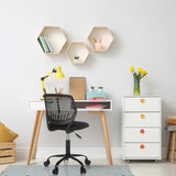 Sedia girevole per bambini KID QB nera con schienale in rete e rotelle di hjh OFFICE