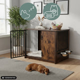 Trasportino per cane PAWHOME S marrone con ciotole integrate e porta a griglia di hjh LIVING (immagine generata dall’IA)