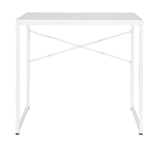 Scrivania bianca EASY UP H I con struttura minimalista e traverse a X di hjh OFFICE – vista a 360° (vista frontale 0°)