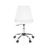 Sedia Home Office FANCY PRO bianca con base a stella e cinque rotelle di hjh OFFICE – vista a 360° (vista frontale 0°)