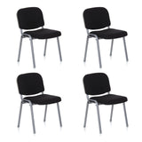 Set di quattro sedie a quattro gambe XT 600 S in nero con struttura argentata di hjh OFFICE